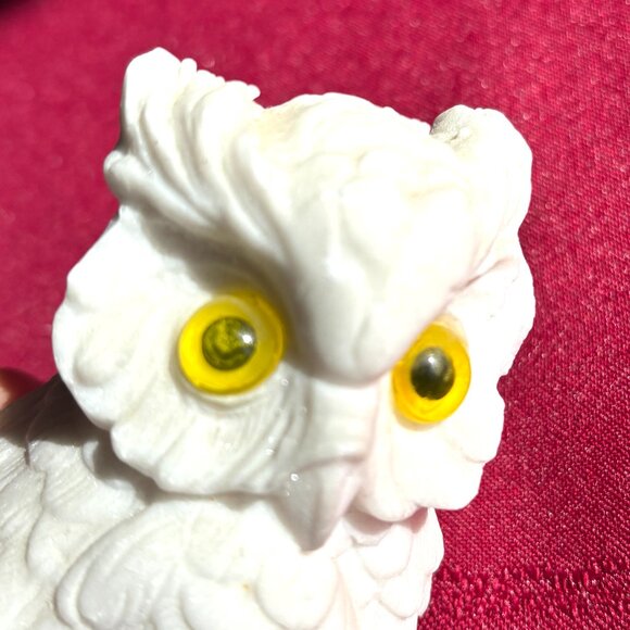 Vintage Pair Norleans White Alabaster Owls Handmade in Italy Figurine - Picture 10 of 12